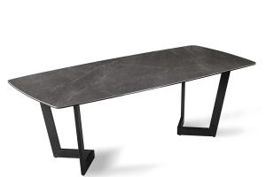 China Rectangle Artistic Coffee Tables , Tempered Glass Coffee Table Black Leg wholesale