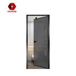 Exterior Aluminum Casement Door Double Swing Narrow Thin Aluminium Frame Door