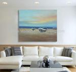 Modern Decorative Boats Oil Painting Ship On The Beach Acrylic And Oil Painting