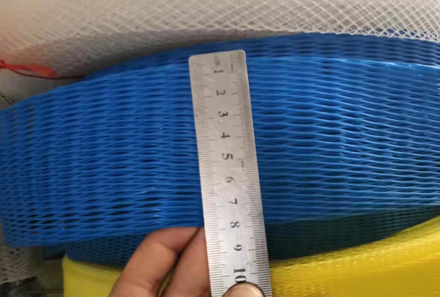 130MM Width PE Protective Mesh Sleeving , Blue PE Netting For Metal Protection