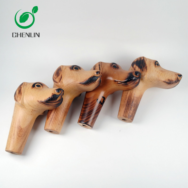 Carved umbrella with black walnut and beech handle wood handle folding umbrella with hook handle