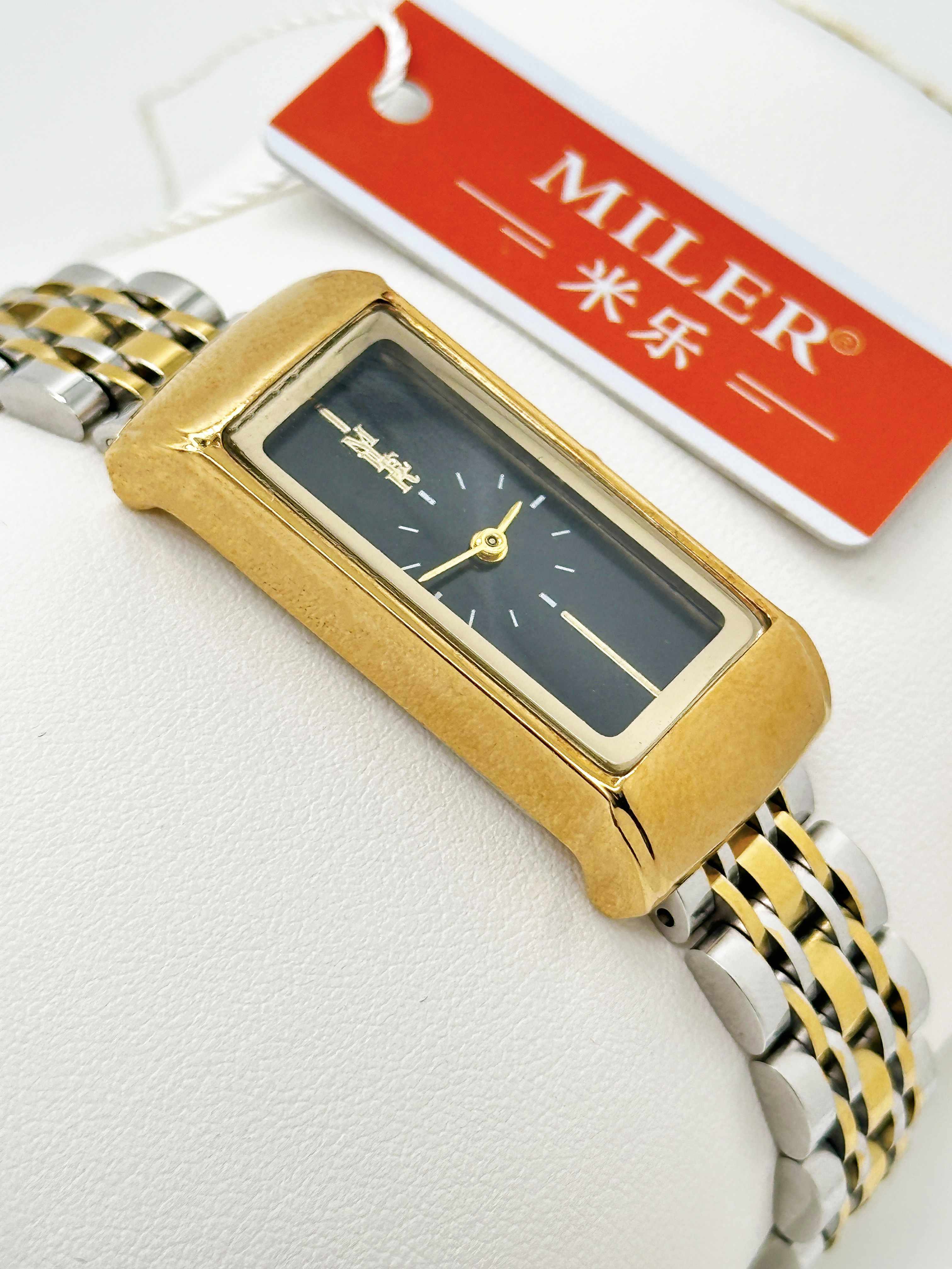 Custom Analog Lady Quartz Watch Silver And Golden Band Stainless Steel Quartz Watches