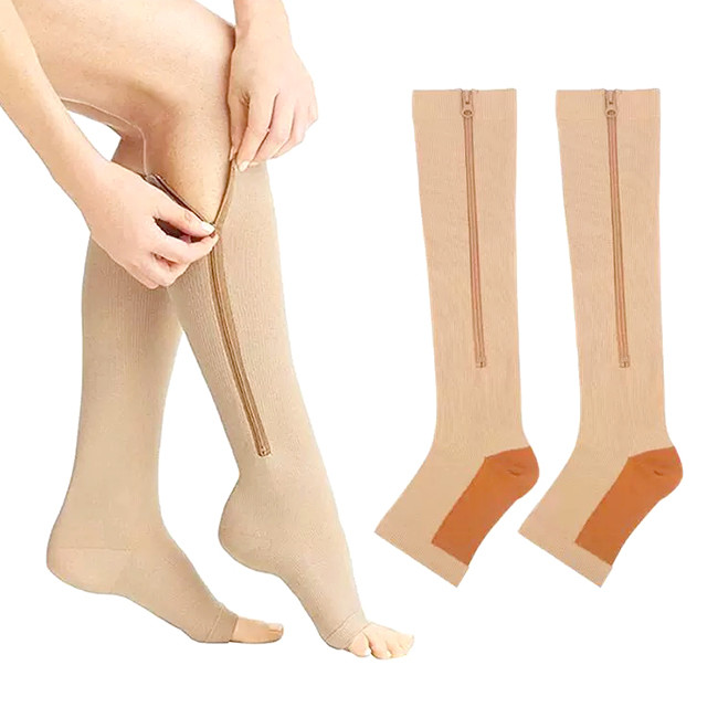 Anti Slip Compression Leg Socks Venous Pressure Socks Zipper Compression Socks