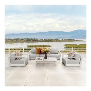 China Aluminum Modular Patio Furniture AJUNION 4 Piece Outdoor Lounge Sofa Set for Outdoor wholesale
