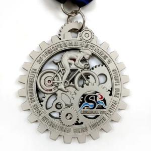 China Bicycle Race Awards Custom Cycling Medals Soft Enamel / Hard Enamel wholesale