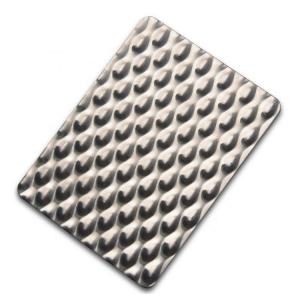 China AMS 5507 5mm Stainless Steel Plates Hairline Stone Pattern wholesale