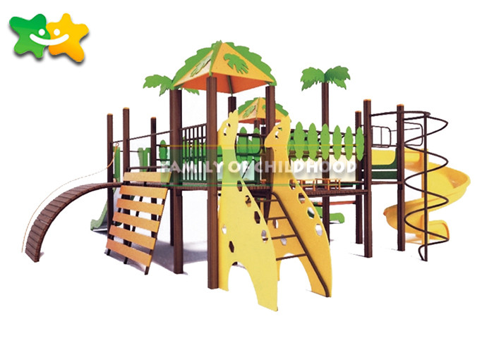 PE Board Wooden Playground Slide Security Oriented High Strength For Outdoor