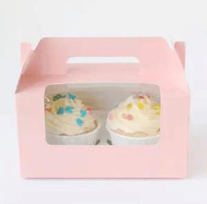 China Lovely CMYK 200gsm Cake Packaging Box With Window wholesale