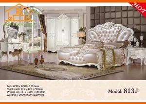 China royal luxury wholesale low price European style solid wood carved antique solid wood bedroom furniture set white wholesale
