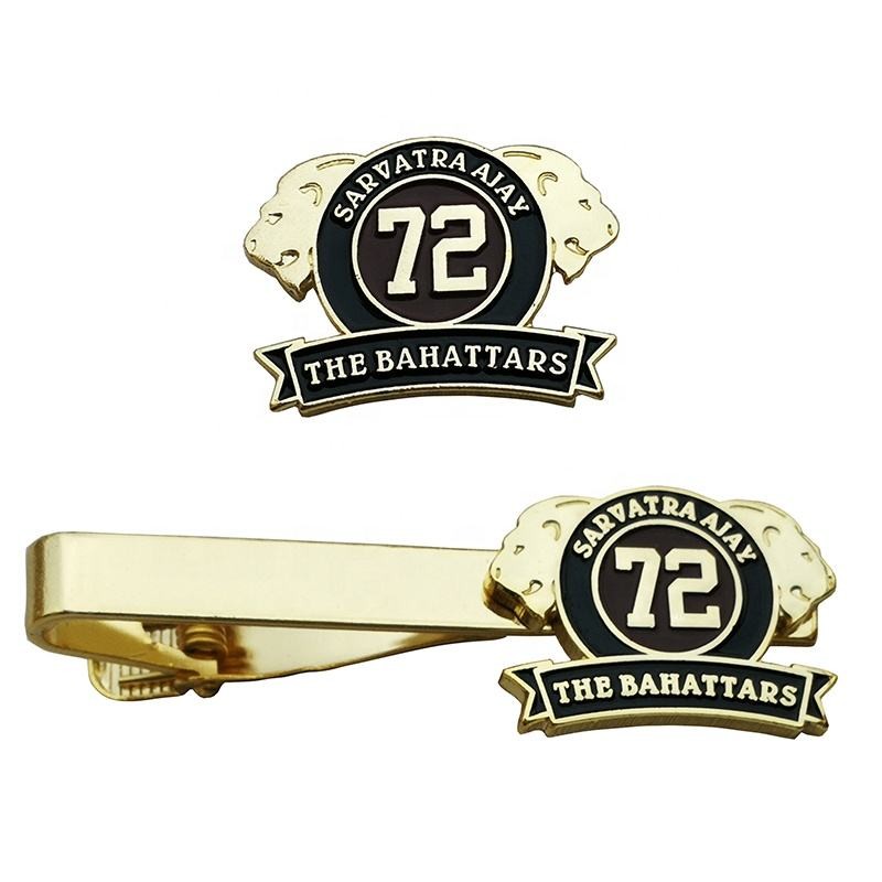 Custom Cufflink Tie Clips Set Soft Enamel Color For Men'S Suit Shirt