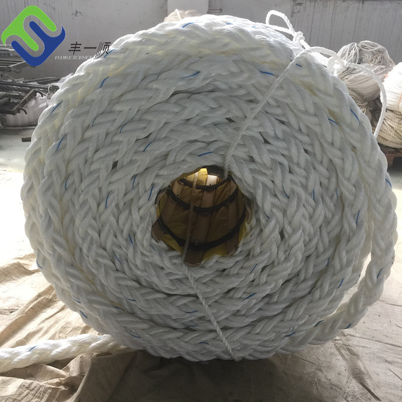 46mm 8 Strand PP Rope Polypropylene White Marine Rope For Mooring Ship
