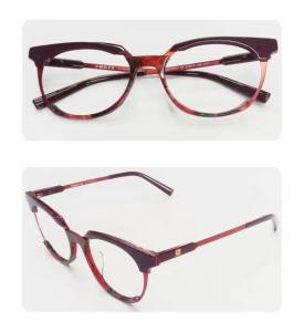 China optical glass , Accetate,Wine Red, Siliver，optical frame,eyewear frame wholesale
