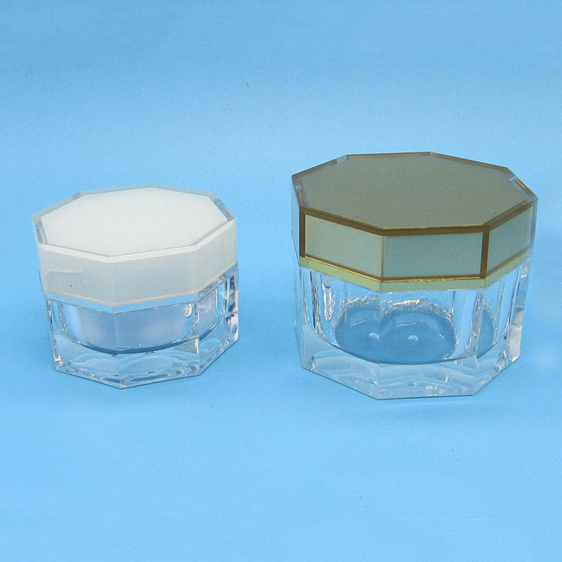 100g Acrylic Octagonal Cosmetic Jar Packaging For Cream / Medicine Capsules