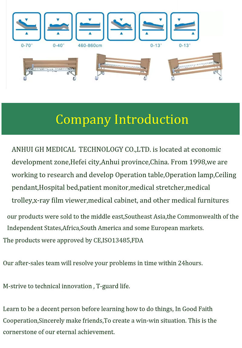 Adjustable Medical Hospital Beds 1psc Ctn OEM