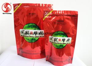 China Glossy Finished Reclosable Zipper Stand - Up Food Pouch For Coffee / Tea Packaging wholesale