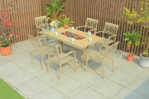 China Aluminum Outdoor Rattan Table And Chairs Beach Style wholesale