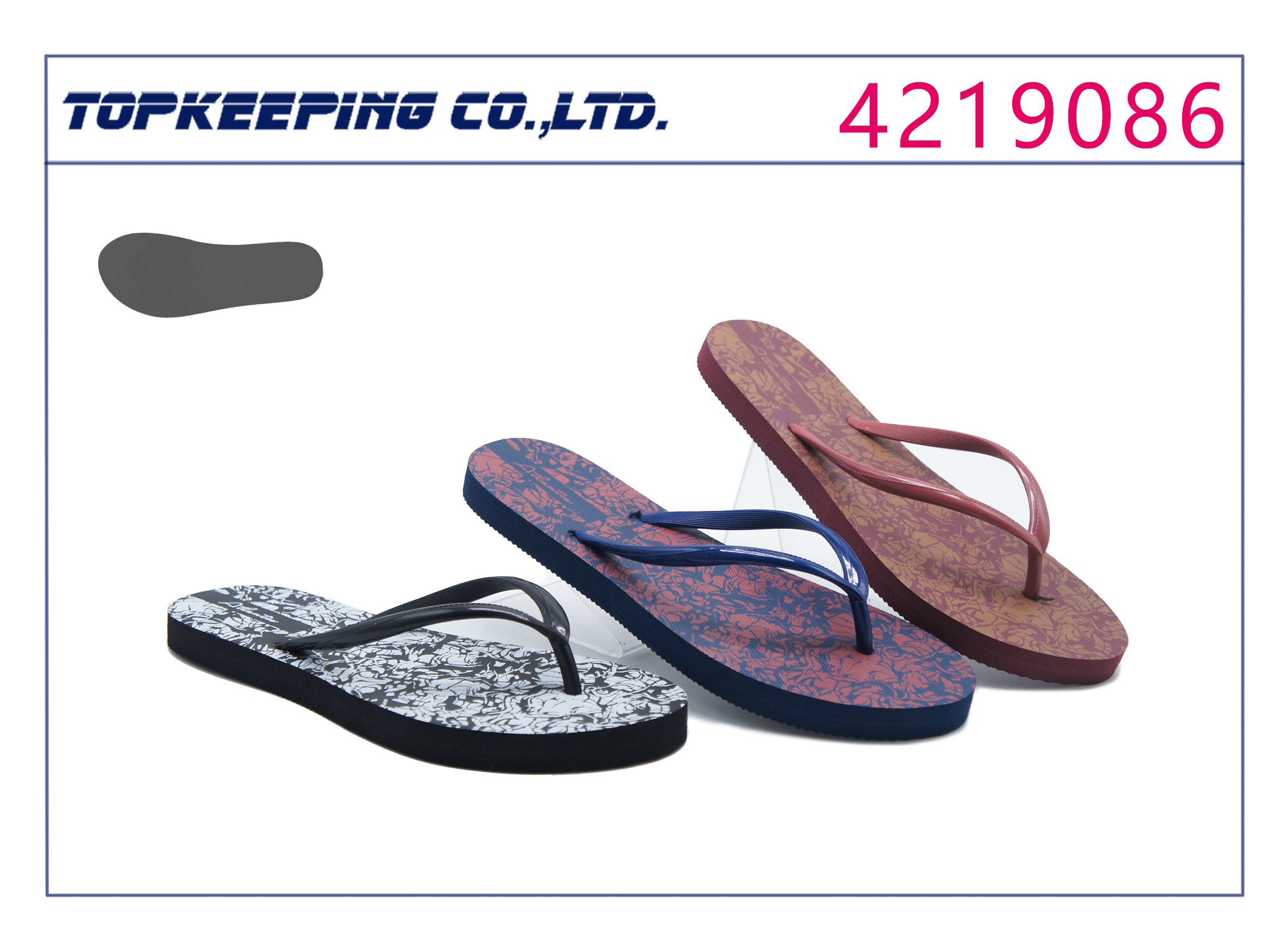 PE Womens Thong Slippers Basic White And Black