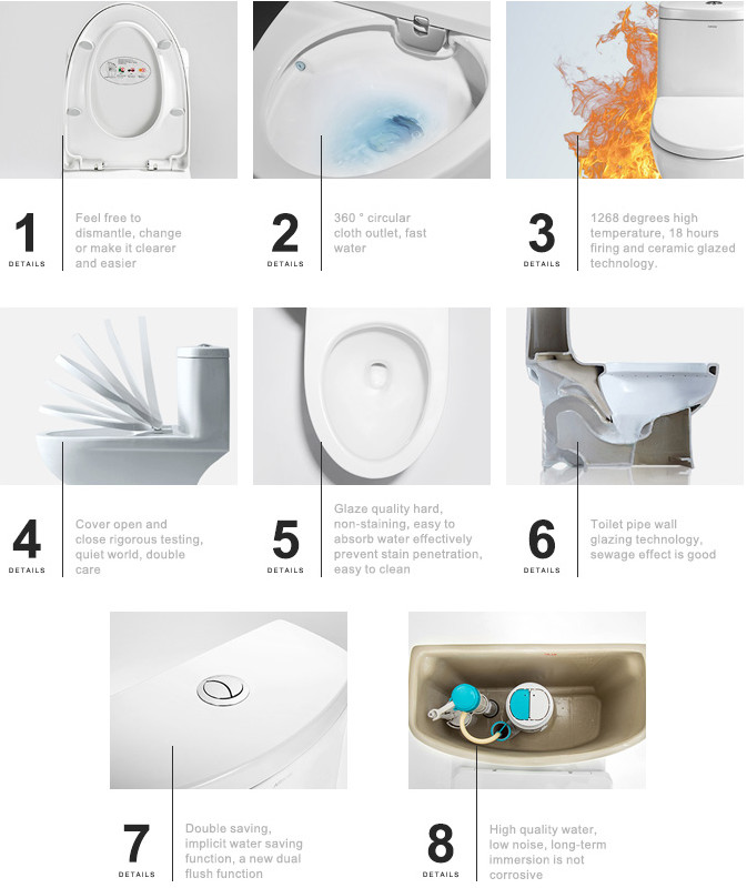 Ceramic bathroom ware S trap single unit toilet , single piece wc