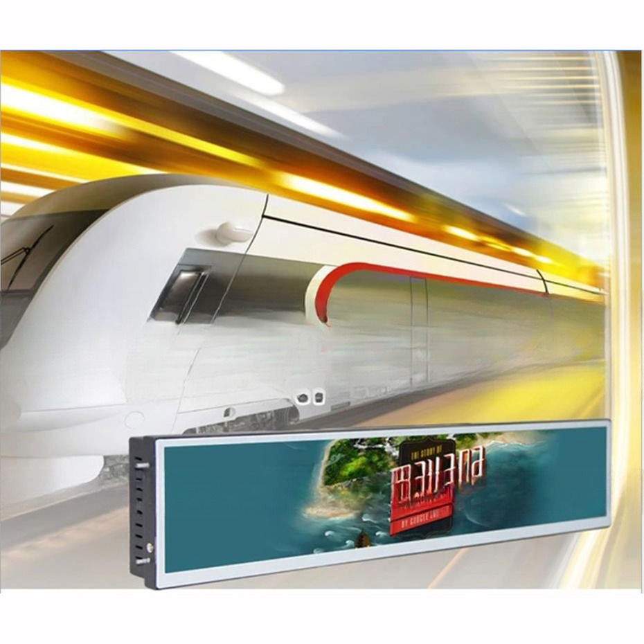 Vehicle 36.6/37/38 Inch Stretched LCD Display Bar For Bus Metro Train Coach