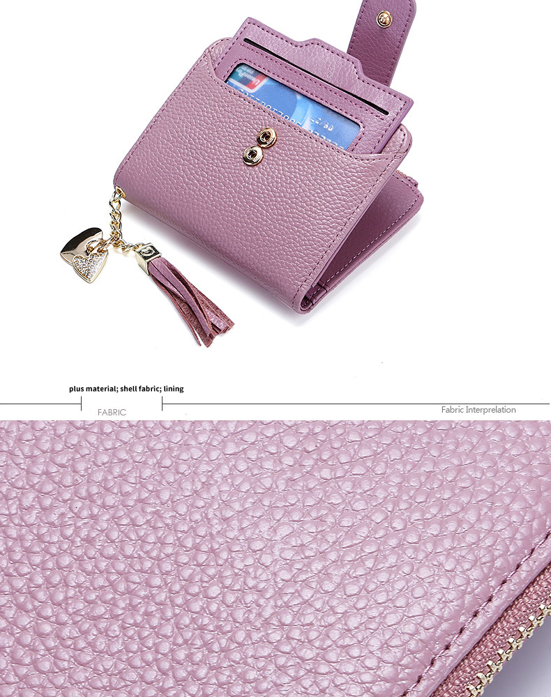 PU Leather Lady Purse ID Window Card Sleeve Wallet Bifold Short Wallet with Custom Logo