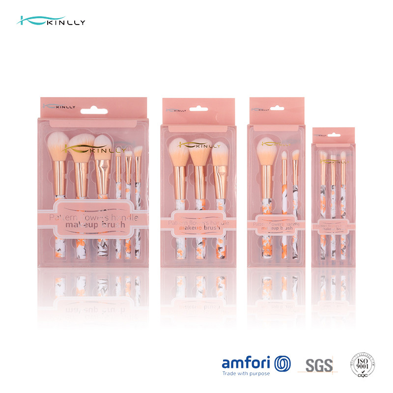 Small 6pcs Plastic Makeup Brushes With PVC Packing Box