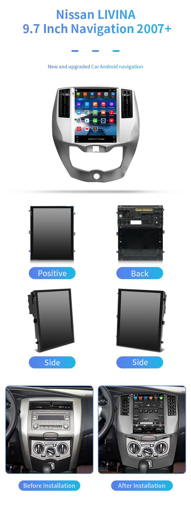 9.7inch android car navigation system 8 Core CPU Car Stereo