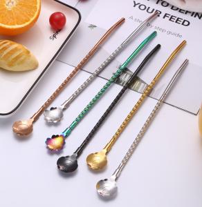 China Eco Friendly Metal Spoon Straws , 304 Stainless Steel Drinking Straws wholesale