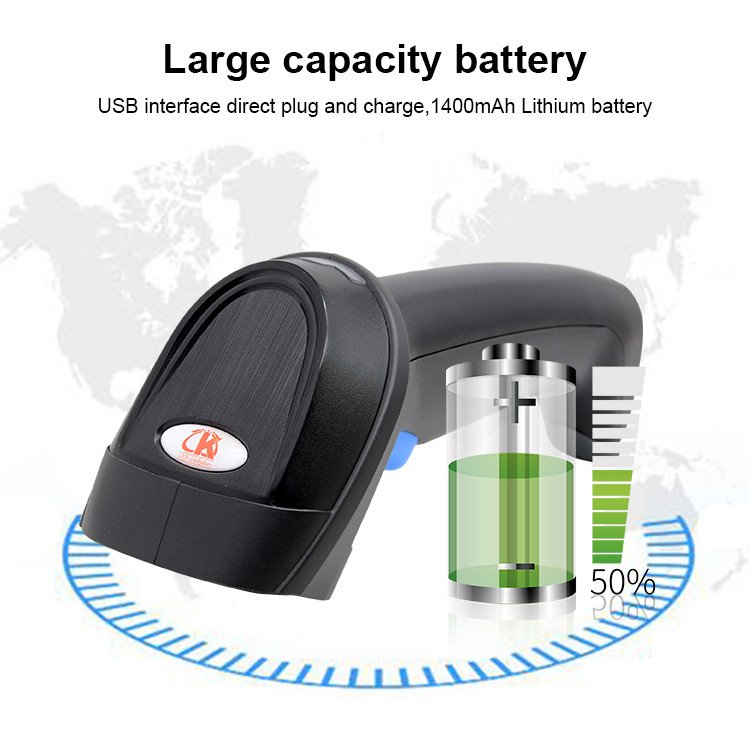 3 In 1 Connection Wireless Barcode Scanner 2.4GHz 1D Bar Code Laser Reader For Delivery