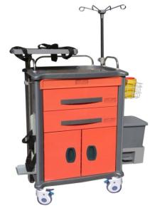China Plastic Home / Hospital Medical Crash Cart , 4 Aluminum Alloy Columns wholesale