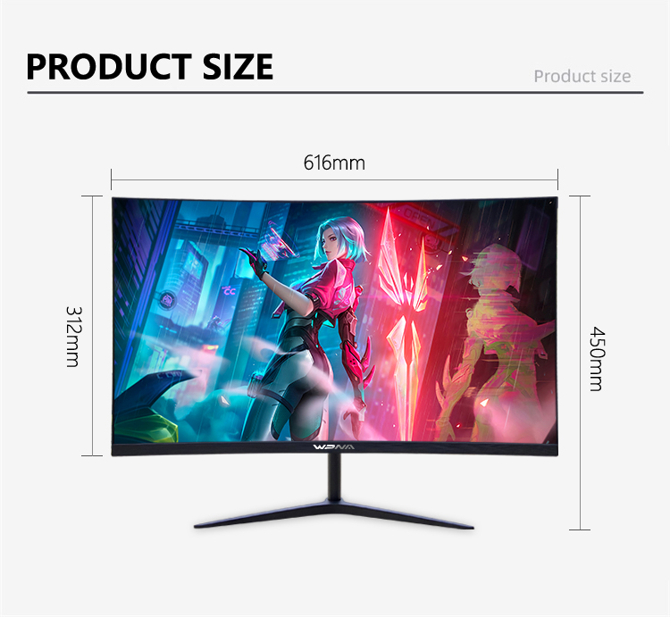 IPS Panel Type 12v DC Curved Computer Monitor 27 Inch Full HD 1080p Widescreen