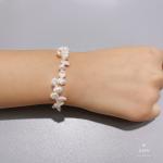 vintage luxury brand hand chain small faux pearl bracelet Stainless steel bangle