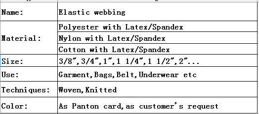 Polyester elastic furniture webbing strap