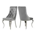 Grey Fabric SS Dining Chairs Modern Sliver For Upscale Hotel Restaurants