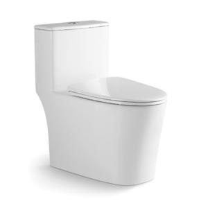 China Elongated One Piece Toilet Ceramic Low Tank Siphonic Single Piece Toilet S Trap on sale