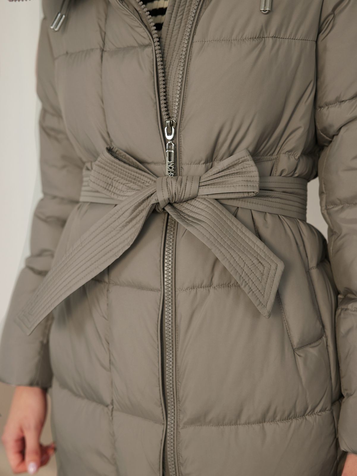 Bio Fluff Woman Coat Hooded Thickened Long Cotton Coat with Slanted Placket and Pleats for Bio Fluff Women s Style