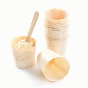 China Biodegradable Disposable Wooden Cups Sustainable Multiscene Durable wholesale