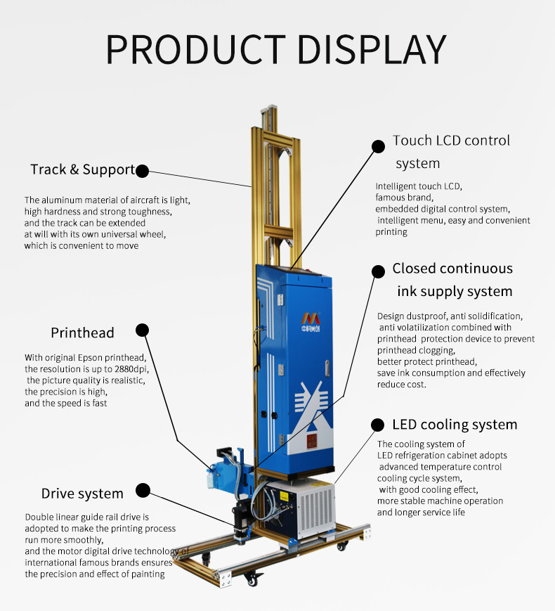 Vertical Operated Wall Mural Printer Machine ODM For Wood wall Glass Wall