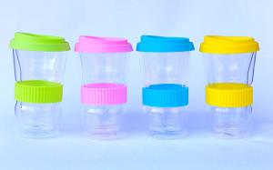 China Travel Double Wall Coffee Cups 14 Ounces Insulated Glass Coffee Tumbler wholesale