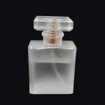 50ml Frosted Spray Square Glass Perfume Bottles With Silver Pump