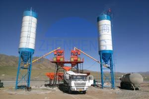 China HZS50 Stationary Concrete Batching Plant, Ready Dry Batch Mixing Plant wholesale