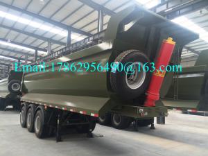 China 45 Ton Pay Load Semi Dump Trailers / Tri Axle Dump Truck Trailer 10 Pcs Leaf Spring wholesale