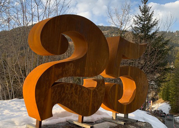Contemporary Decoration Sculpture Outdoor Corten Steel 3D Sculptures