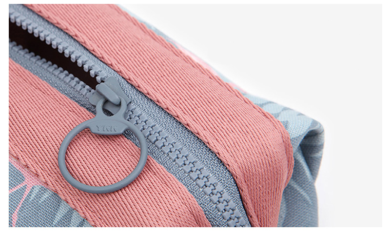 Travel Portable Multi-Function Pink Printed Korean Toiletry Wash Zip Bag