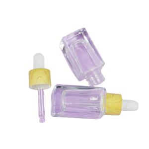 China Silk-screen Printing 10ml 15ml Glass Packaging Square Shape Bottle for Hair Essential Oil wholesale