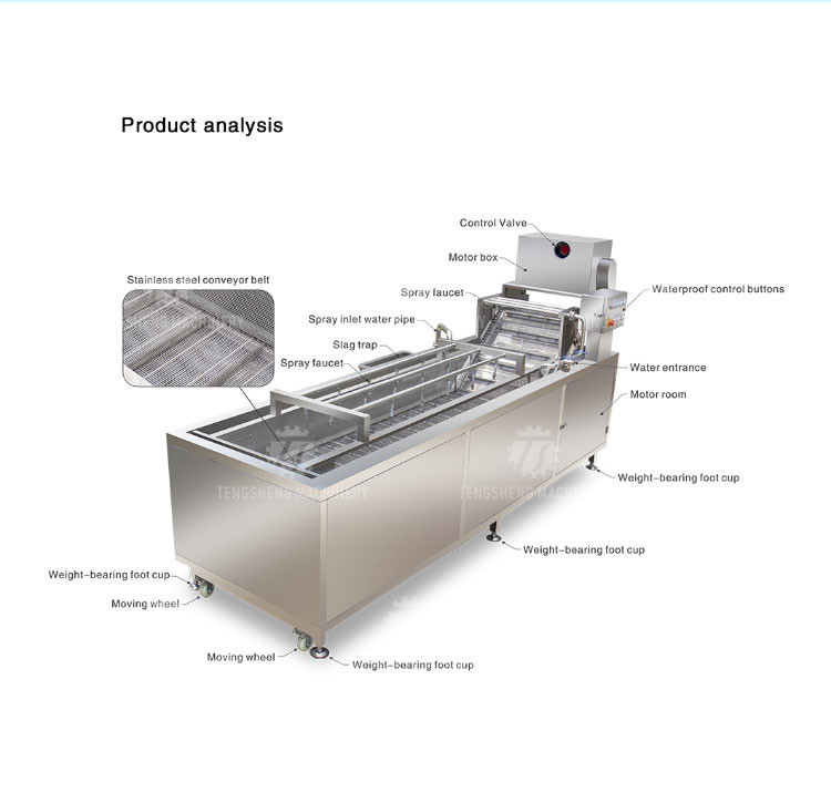 240KG Fruit Bubble High Pressure Spray Washing Machine 1500KG/H Multifunction