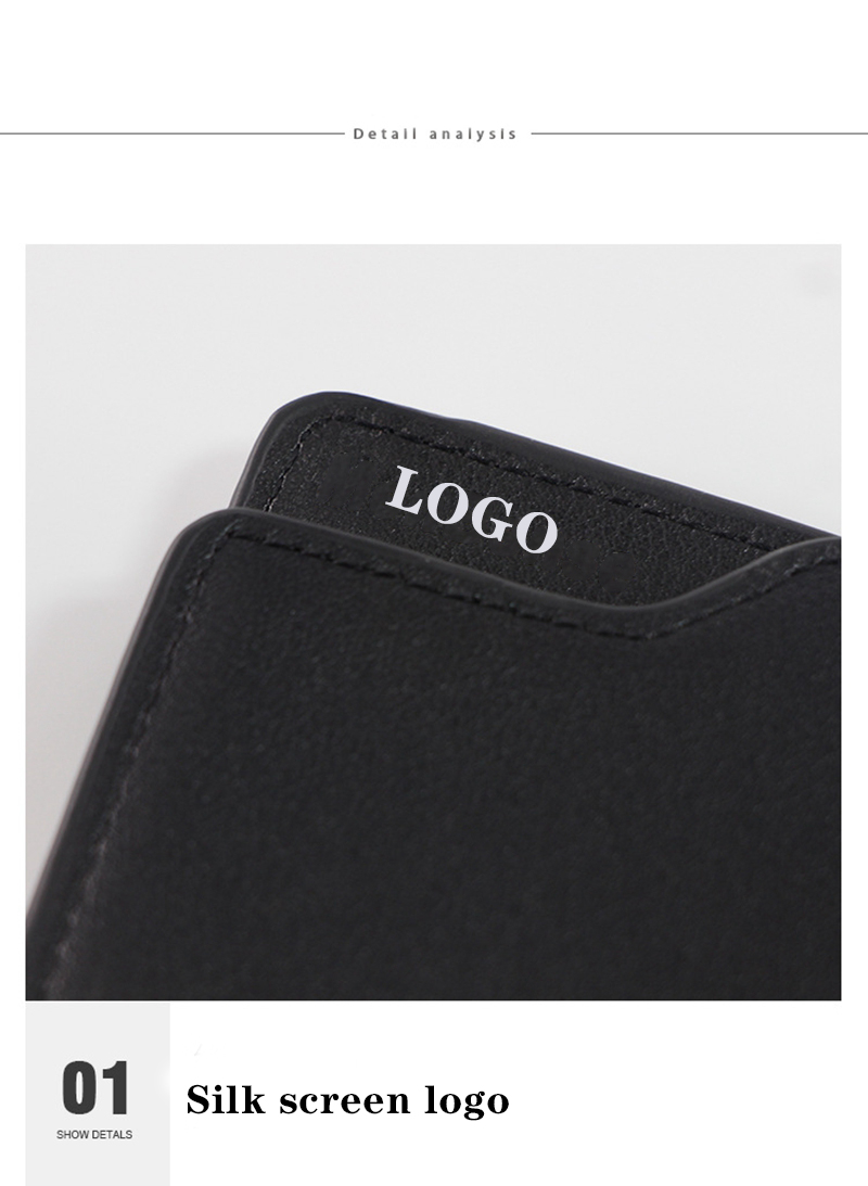 Minibook Wristband Strap Wallet for Business Card Multicard Clamshell Leather Wallet