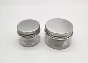 China 20g Clear PET Cosmetic Cream Jar With Screw Aluminum Cap wholesale