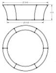 Digital Printing Stretch Fabric Trade Show Displays Tapered Circle Shape