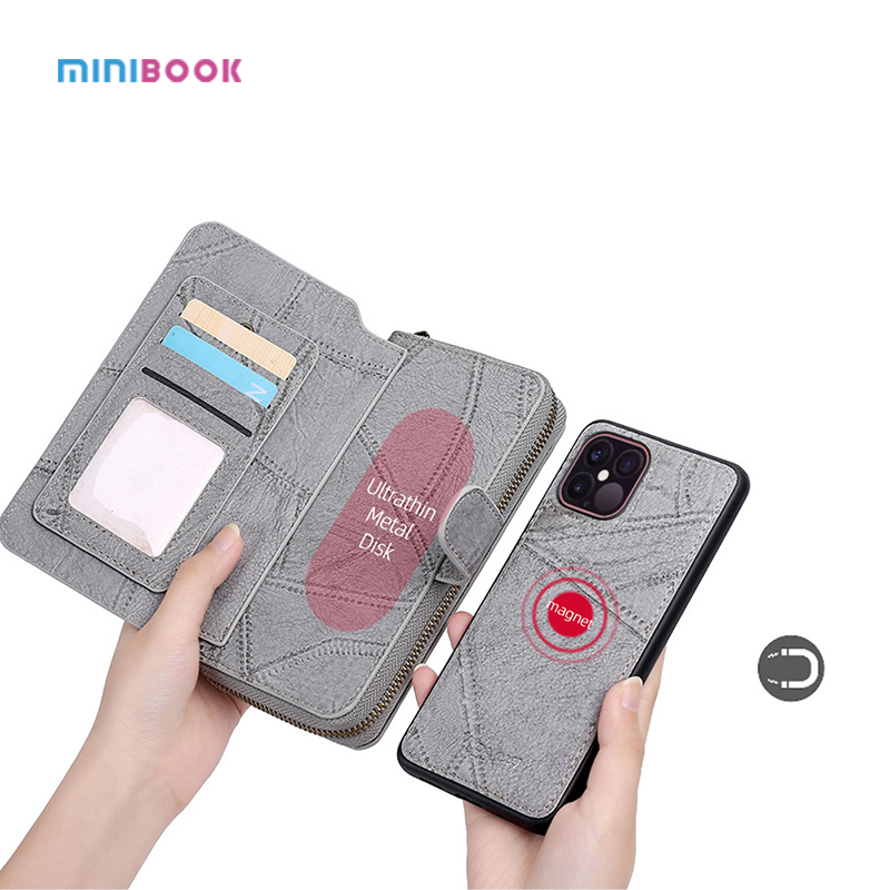 Letter Pattern PU Leather Wallet Case for iPhone 13 Pro Max Minibook Multi-Function