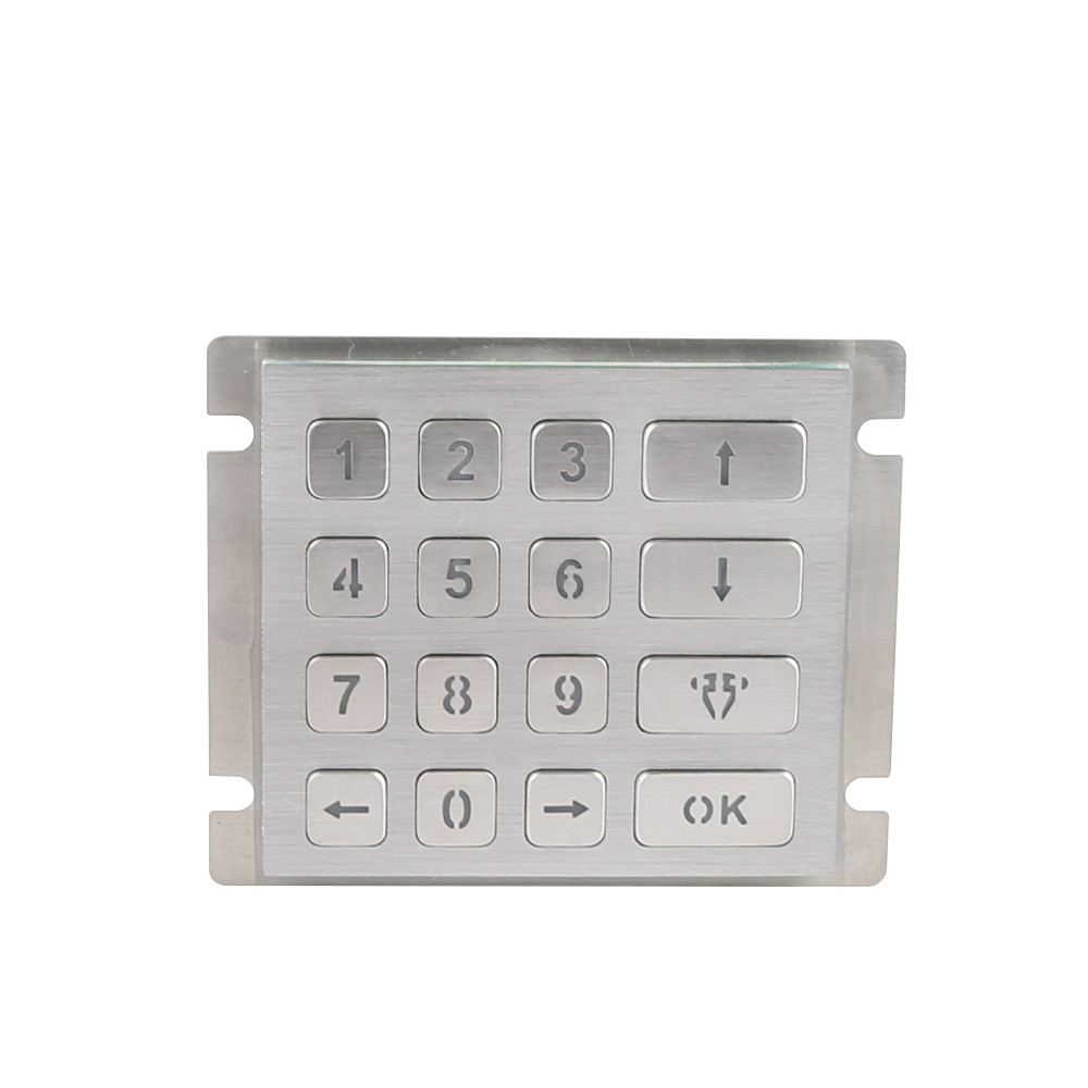 Chinese manufacture 4X4 matrix stainless steel blue led keyboard with pin out connector